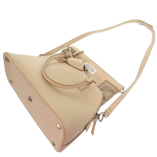 Maison Margiela Shoulder Bag S56WD0038 Grainy leather beige 2WAYShoulder Bag Tote Bag 5AC Women Used Authentic