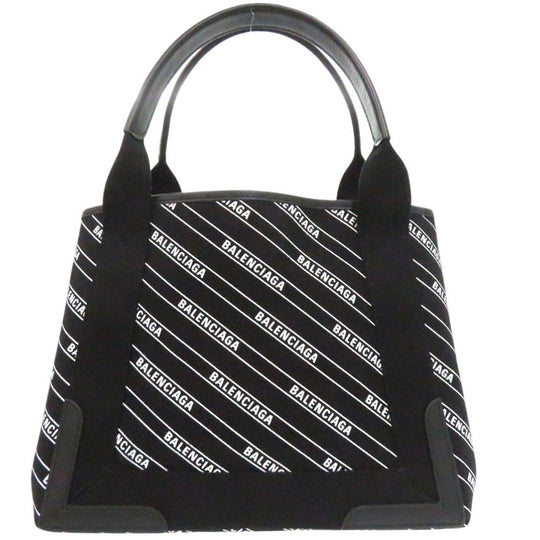 BALENCIAGA Handbag 339933 canvas black Balenciaga Navy Cabas S NAVYCABAS with pouch Women Used Authentic