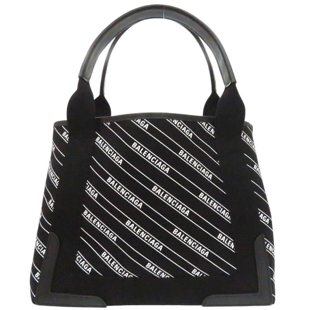 BALENCIAGA Handbag 339933 canvas black Balenciaga Navy Cabas S NAVYCABAS with pouch Women Used Authentic