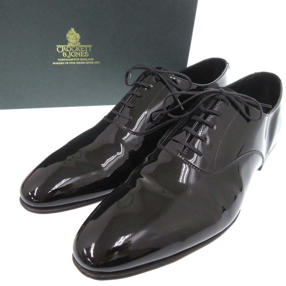 CROCKETT&JONES Leather shoes Patent leather black 5599 CHEAM Plain Toe 11" mens 9 1/2E Used Authentic