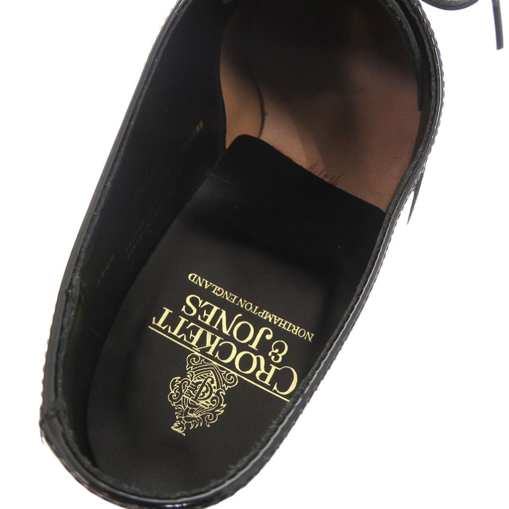 CROCKETT&JONES Leather shoes Patent leather black 5599 CHEAM Plain Toe 11" mens 9 1/2E Used Authentic