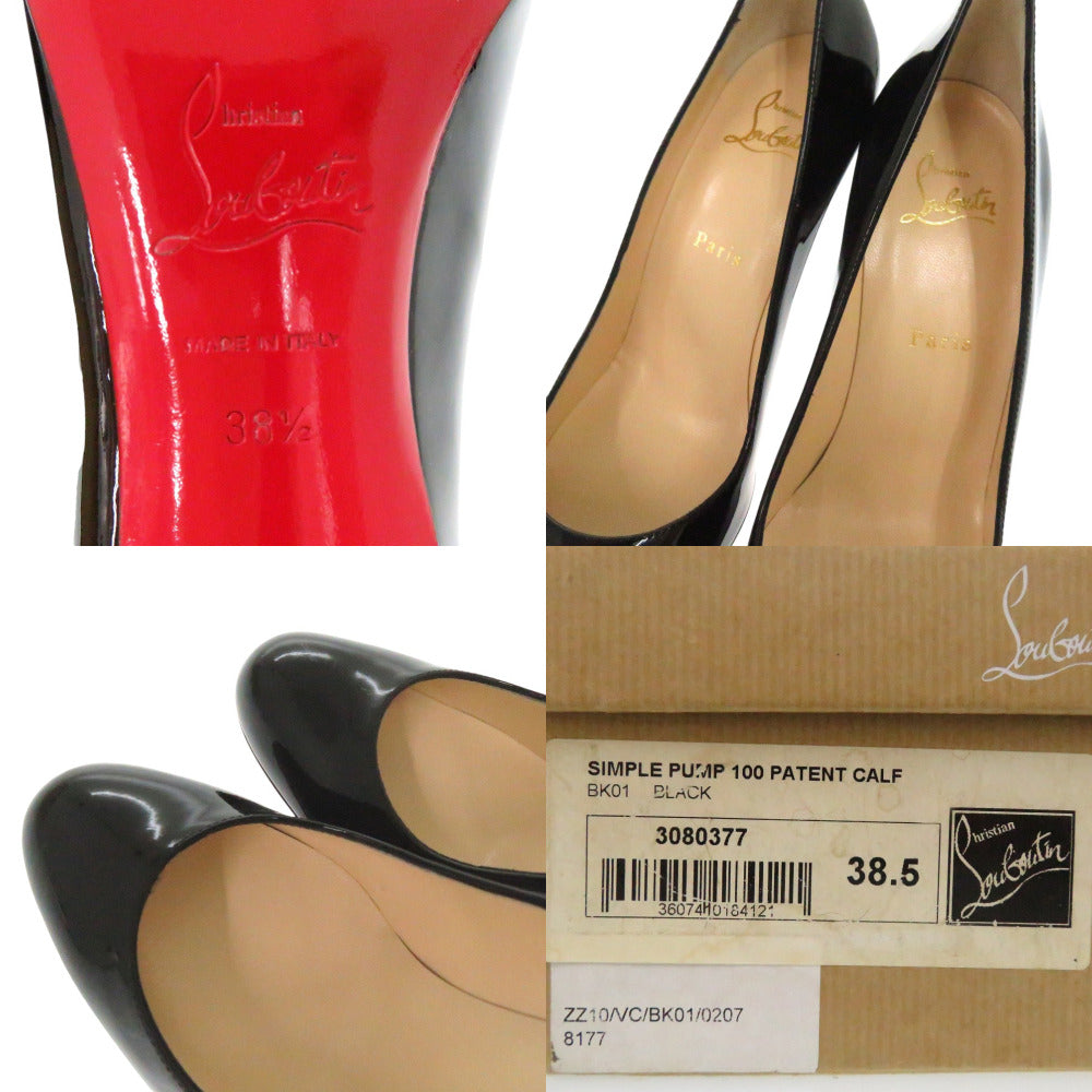 Christian Louboutin pumps 3080377 Patent leather black SIMPLE PUMP 100 Round Toe Heel Pumps Black 38 1/2 Women 38 1/2 Used Authentic