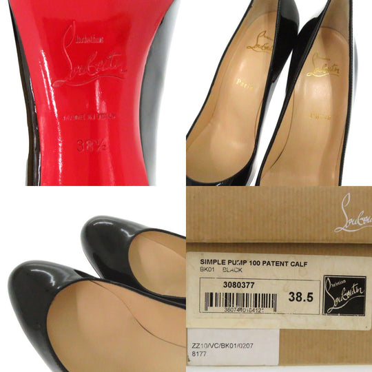 Christian Louboutin pumps 3080377 Patent leather black SIMPLE PUMP 100 Round Toe Heel Pumps Black 38 1/2 Women 38 1/2 Used Authentic