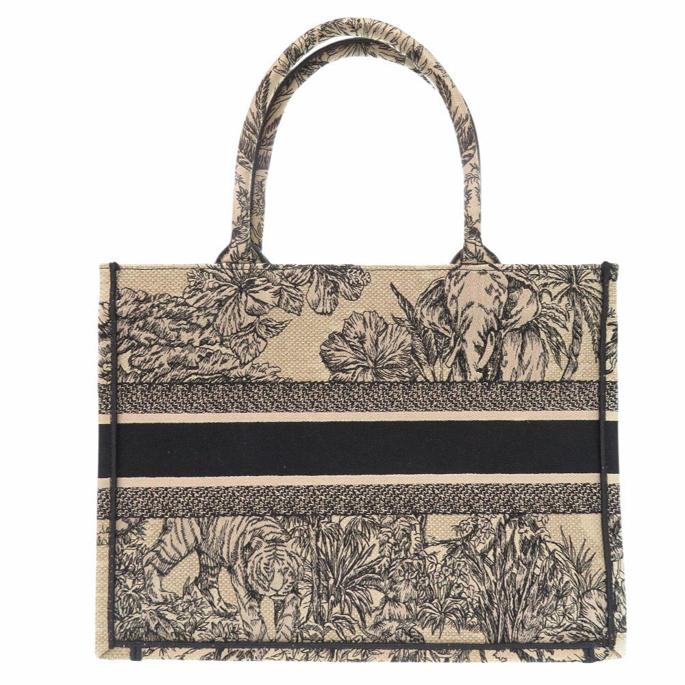 Christian Dior Tote Bag canvas beige Book Tote Medium Women Used Authentic