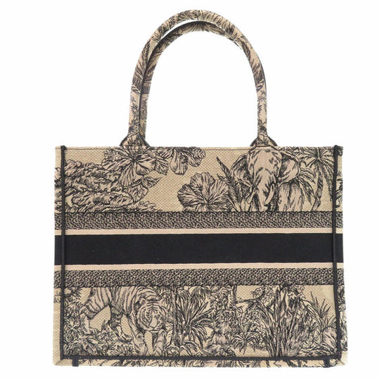 Christian Dior Tote Bag canvas beige Book Tote Medium Women Used Authentic
