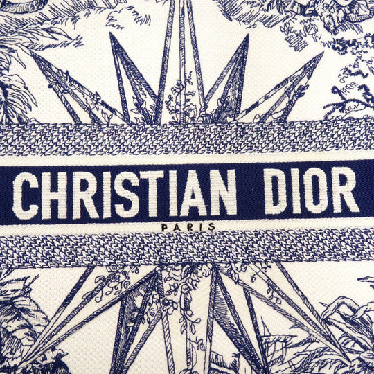 Christian Dior Handbag canvas white Book Tote Large Embroidered Handbag unisex(Unisex) Used Authentic