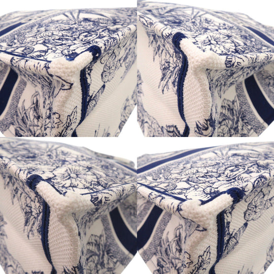 Christian Dior Handbag canvas white Book Tote Large Embroidered Handbag unisex(Unisex) Used Authentic