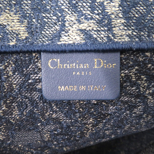Christian Dior Tote Bag canvas blue book tote large Women Used Authentic