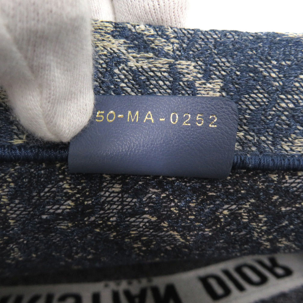 Christian Dior Tote Bag canvas blue book tote large Women Used Authentic