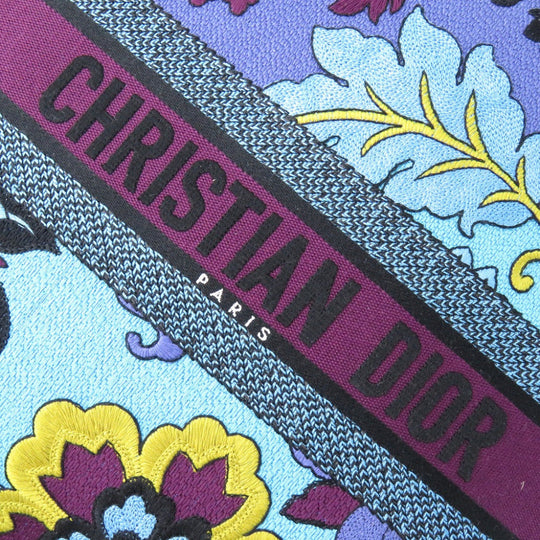 Christian Dior Tote Bag canvas blue book tote large Women Used Authentic