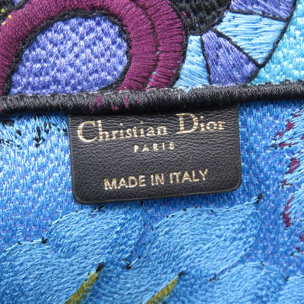 Christian Dior Tote Bag canvas blue book tote large Women Used Authentic