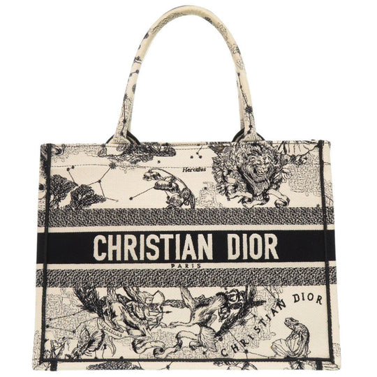 Christian Dior Tote Bag M1296ZRHZ-M06E canvas white Book Tote Medium Women Used Authentic