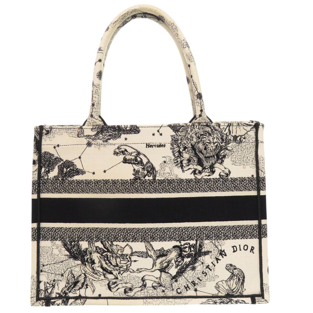 Christian Dior Tote Bag M1296ZRHZ-M06E canvas white Book Tote Medium Women Used Authentic