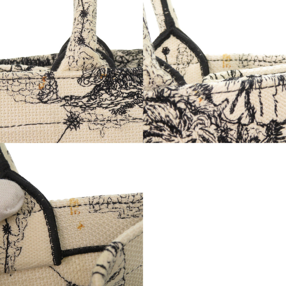 Christian Dior Tote Bag M1296ZRHZ-M06E canvas white Book Tote Medium Women Used Authentic