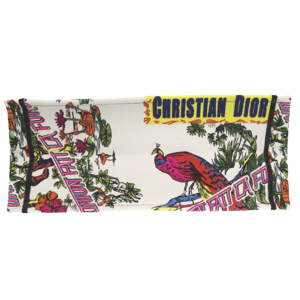 Christian Dior Tote Bag canvas white book tote large Women Used Authentic