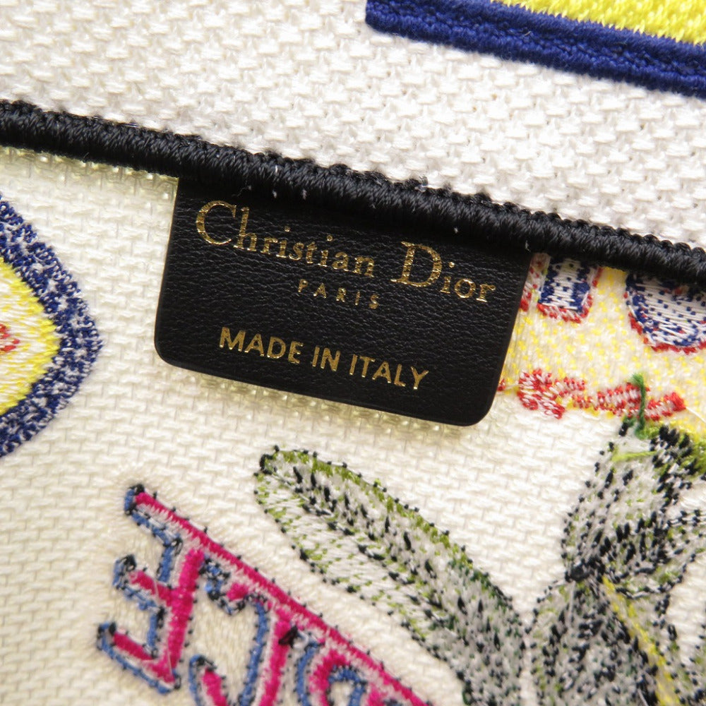 Christian Dior Tote Bag canvas white book tote large Women Used Authentic