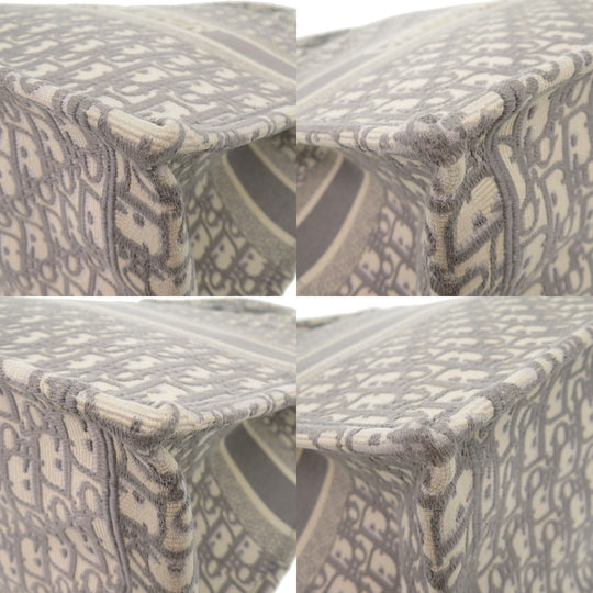 Christian Dior Tote Bag M1286ZRIW-M932 canvas gray Book Tote Oblique Embroidery Large Women Used Authentic
