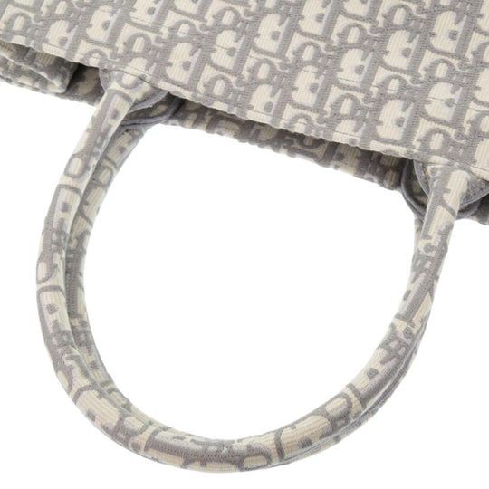 Christian Dior Tote Bag M1286ZRIW-M932 canvas gray Book Tote Oblique Embroidery Large Women Used Authentic