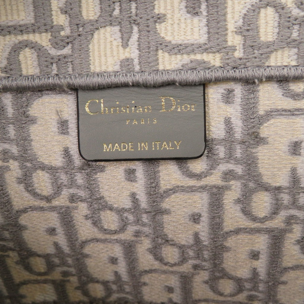 Christian Dior Tote Bag M1286ZRIW-M932 canvas gray Book Tote Oblique Embroidery Large Women Used Authentic