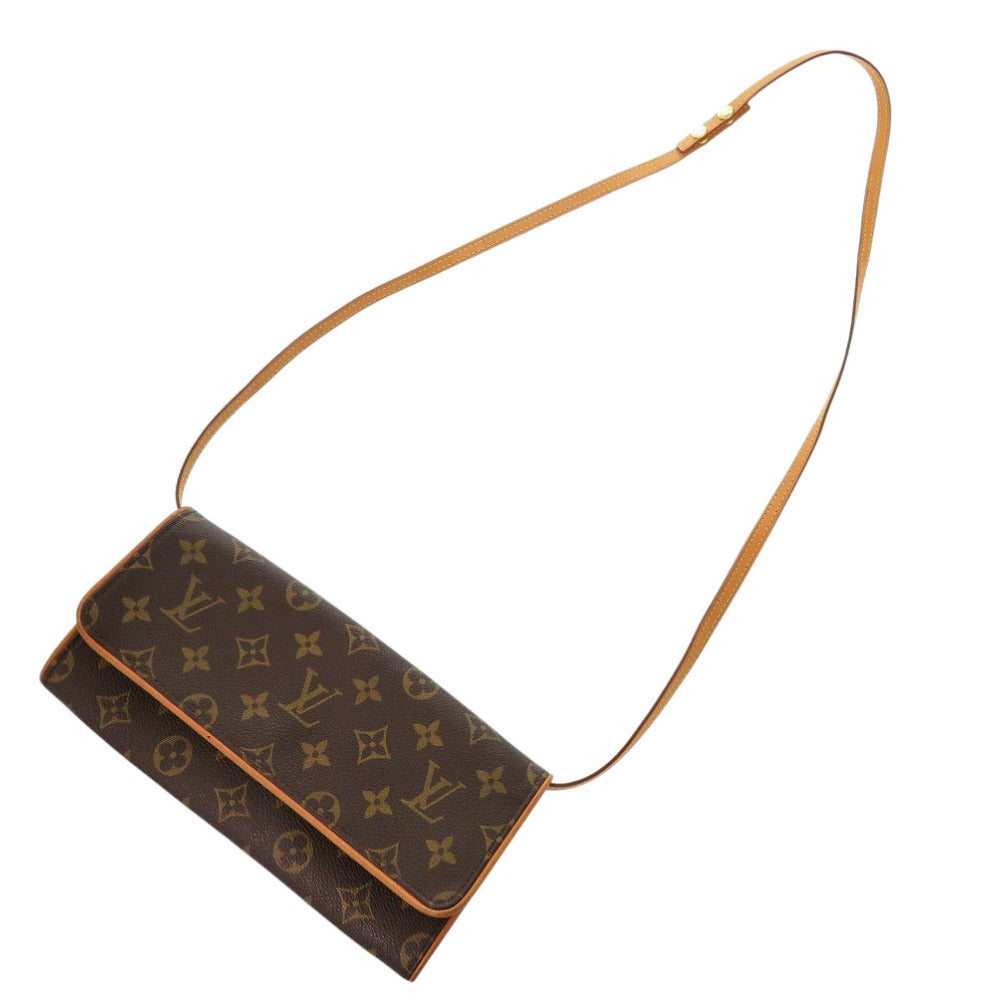 LOUIS VUITTON Shoulder Bag M51852 Monogram canvas Brown Monogram Pochette Twin GM Women Used Authentic