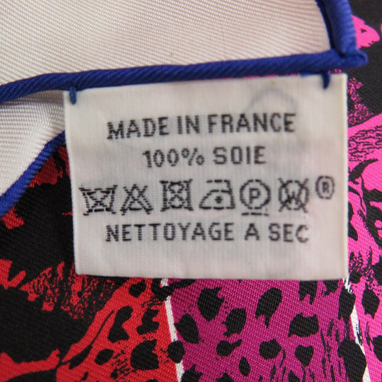 HERMES scarf silk multicolor Leopard animal stole shawl Carre90 JUNGLE LOVE RAINBOW Women Used Authentic