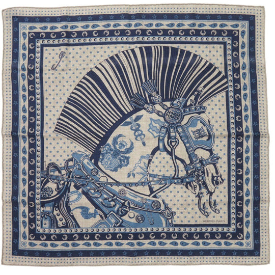 HERMES scarf silk Etope Carre H 65 Cheval Punk Bandana unisex(Unisex) Used Authentic
