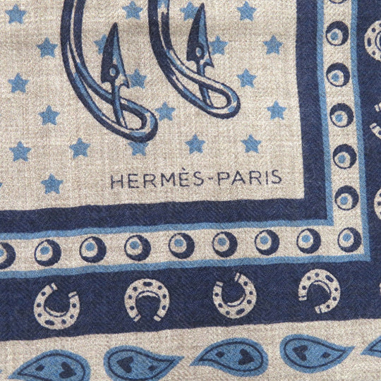 HERMES scarf silk Etope Carre H 65 Cheval Punk Bandana unisex(Unisex) Used Authentic