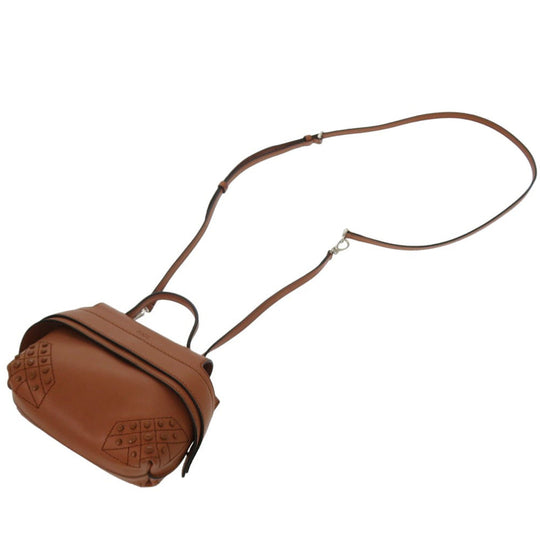 TOD�fS Handbag leather Brown 2WAY Micro Wave Bag Shoulder Bag Crossbody Women Used Authentic