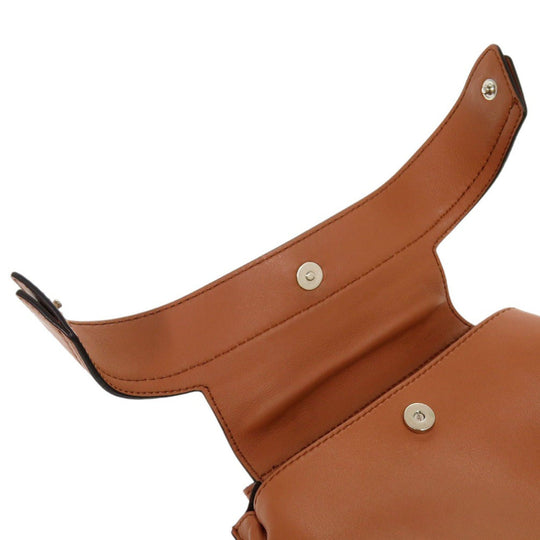 TOD�fS Handbag leather Brown 2WAY Micro Wave Bag Shoulder Bag Crossbody Women Used Authentic