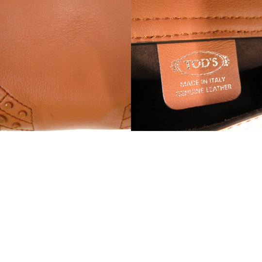 TOD�fS Handbag leather Brown 2WAY Micro Wave Bag Shoulder Bag Crossbody Women Used Authentic