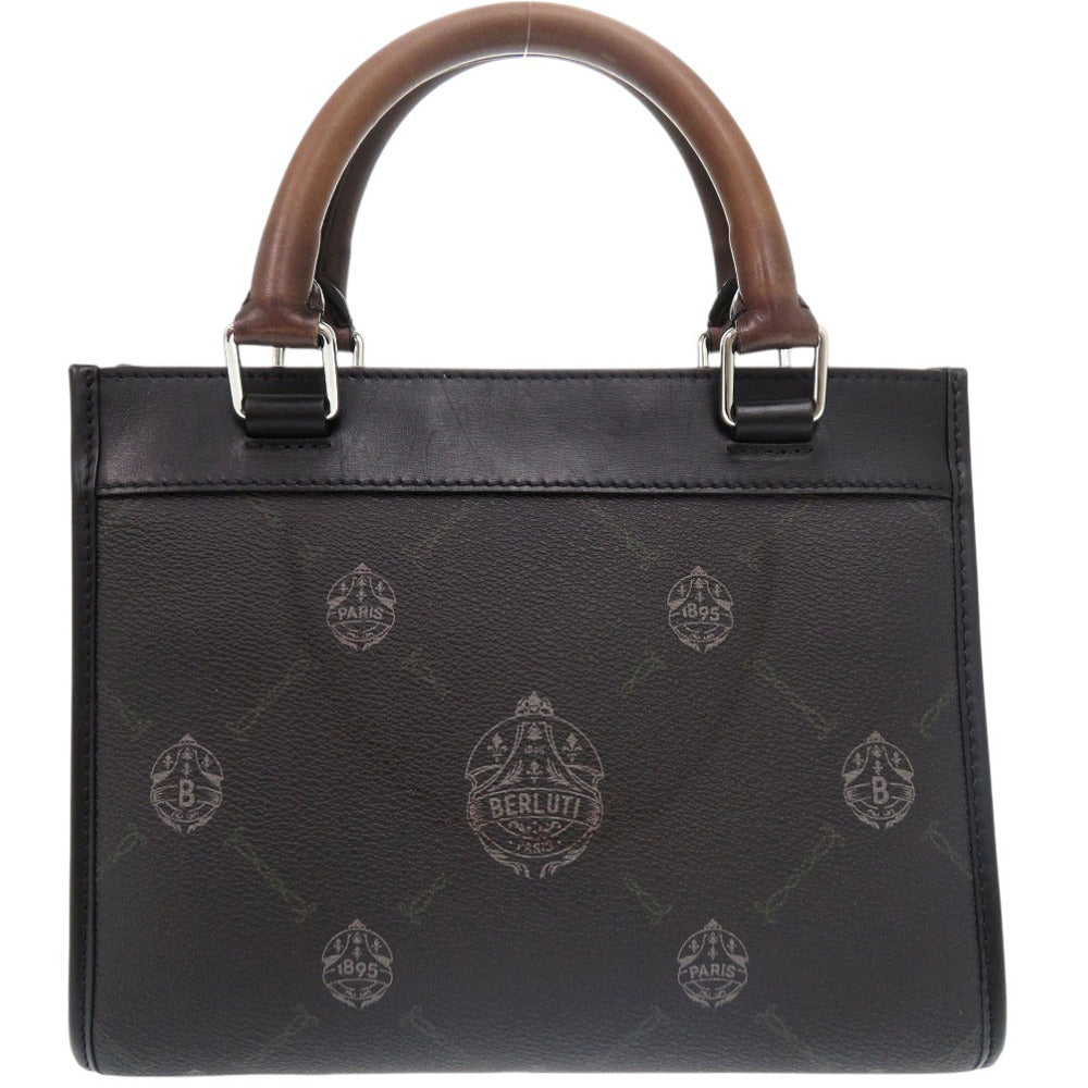 Berluti Handbag leather black URIS GULLIBA 2WAY HANDBAG LEATHER Women Used Authentic