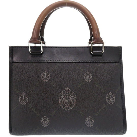 Berluti Handbag leather black URIS GULLIBA 2WAY HANDBAG LEATHER Women Used Authentic