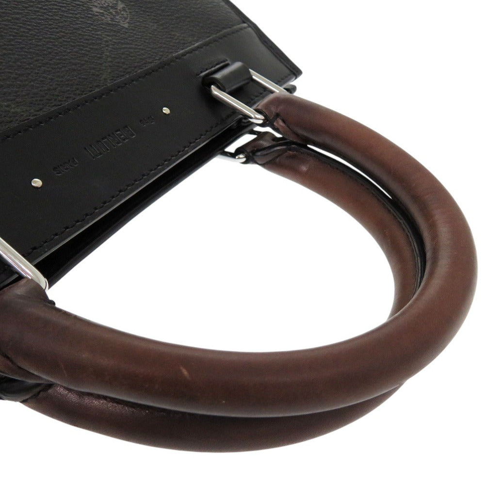 Berluti Handbag leather black URIS GULLIBA 2WAY HANDBAG LEATHER Women Used Authentic