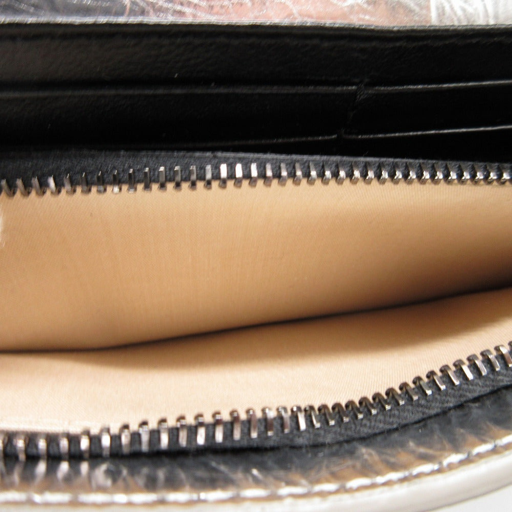 Chloe Long Wallet Purse CHC23AP098 leather Silver Two fold Mercy unisex(Unisex) Used Authentic