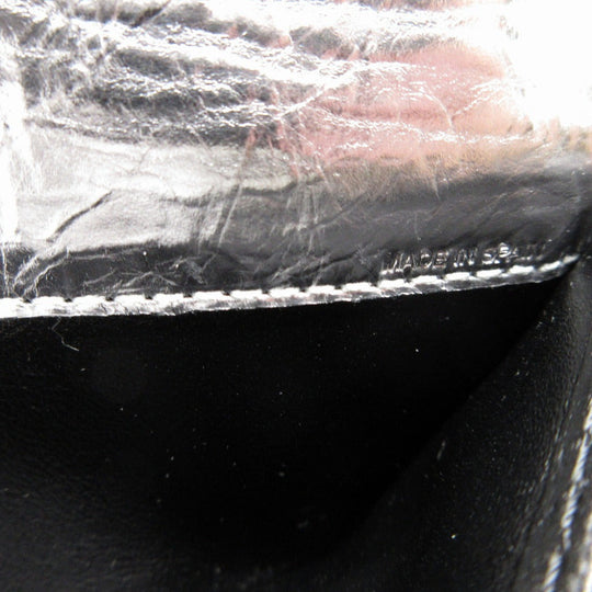 Chloe Long Wallet Purse CHC23AP098 leather Silver Two fold Mercy unisex(Unisex) Used Authentic