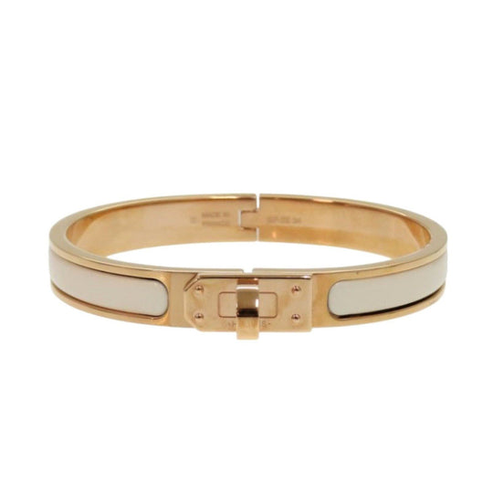 HERMES bracelet SP0234 metal white Mini Click Kelly PM Women Used Authentic