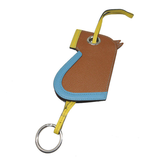HERMES key ring Epsom gold Bag charm Camille unisex(Unisex) Used Authentic