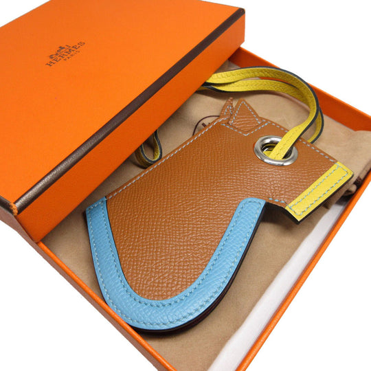 HERMES key ring Epsom gold Bag charm Camille unisex(Unisex) Used Authentic
