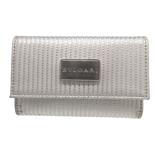 BVLGARI Key case Key holder  leather Silver six hooks Mirerigue unisex(Unisex) Used Authentic