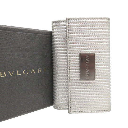 BVLGARI Key case Key holder  leather Silver six hooks Mirerigue unisex(Unisex) Used Authentic