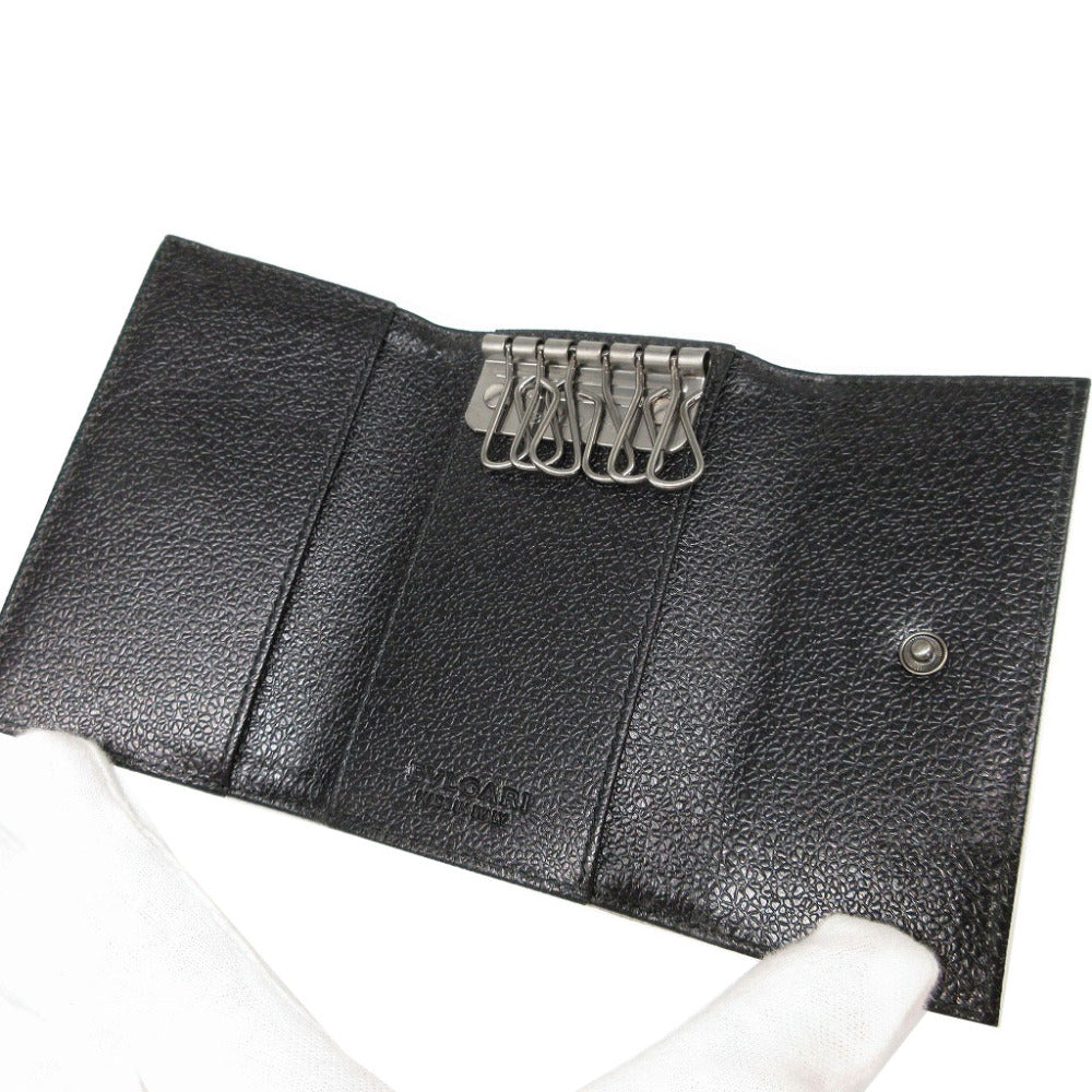 BVLGARI Key case Key holder  leather Silver six hooks Mirerigue unisex(Unisex) Used Authentic