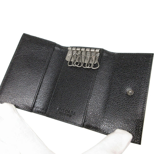 BVLGARI Key case Key holder  leather Silver six hooks Mirerigue unisex(Unisex) Used Authentic