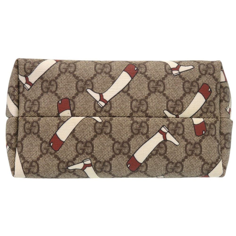 GUCCI Tote Bag GG Supreme Brown GG Pattern Tote Bag PVC BootsPattern Women Used Authentic