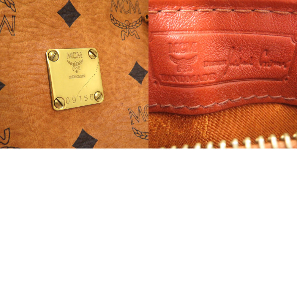 MCM Boston Duffel bag PVC coated canvas Brown 2WAY mini Boston Duffel bag Women Used Authentic