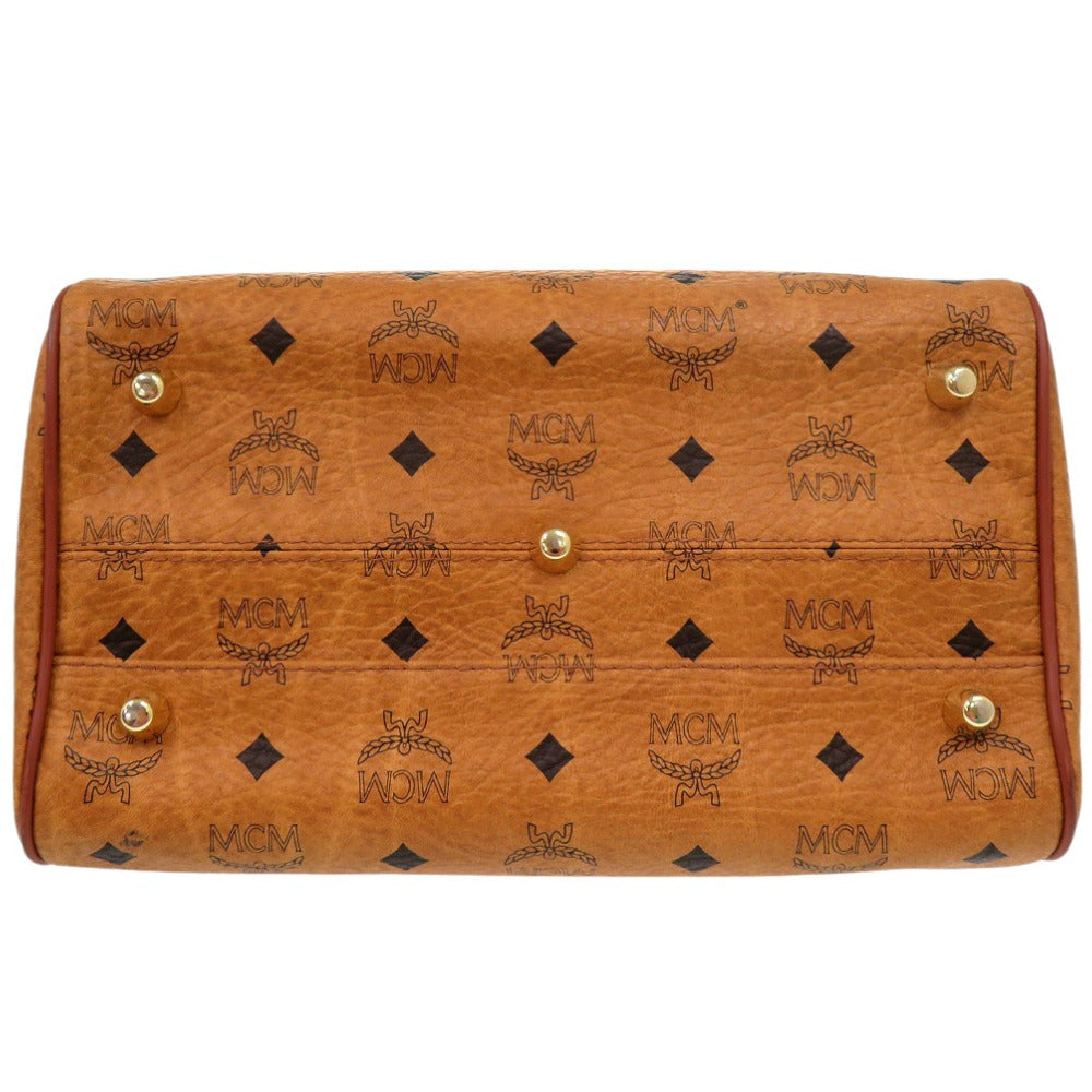 MCM Boston Duffel bag PVC coated canvas Brown 2WAY mini Boston Duffel bag Women Used Authentic