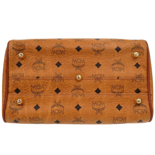 MCM Boston Duffel bag PVC coated canvas Brown 2WAY mini Boston Duffel bag Women Used Authentic