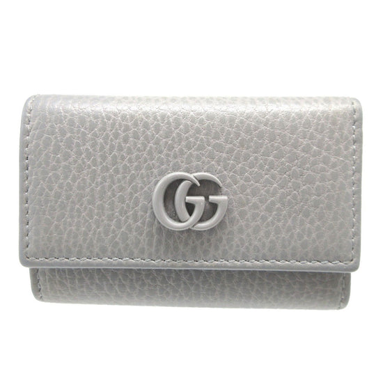 GUCCI Key case Key holder  456118 leather gray six hooks GG Marmont unisex(Unisex) Used Authentic
