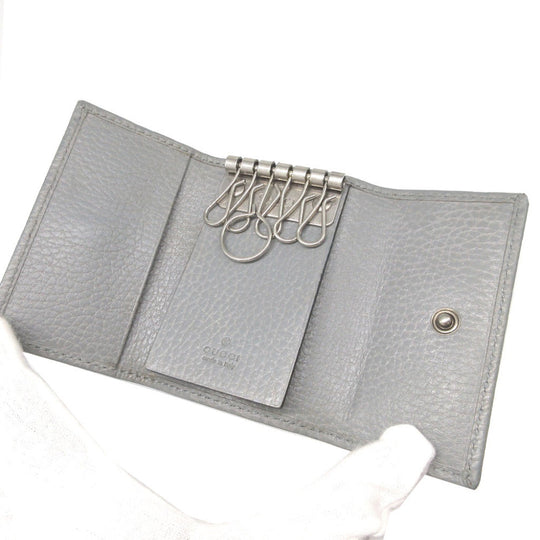 GUCCI Key case Key holder  456118 leather gray six hooks GG Marmont unisex(Unisex) Used Authentic