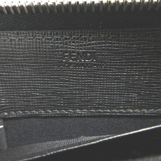 FENDI Long Wallet Purse 8M0299 leather black Zip Around Karl Lagerfeld Karito unisex(Unisex) Used Authentic