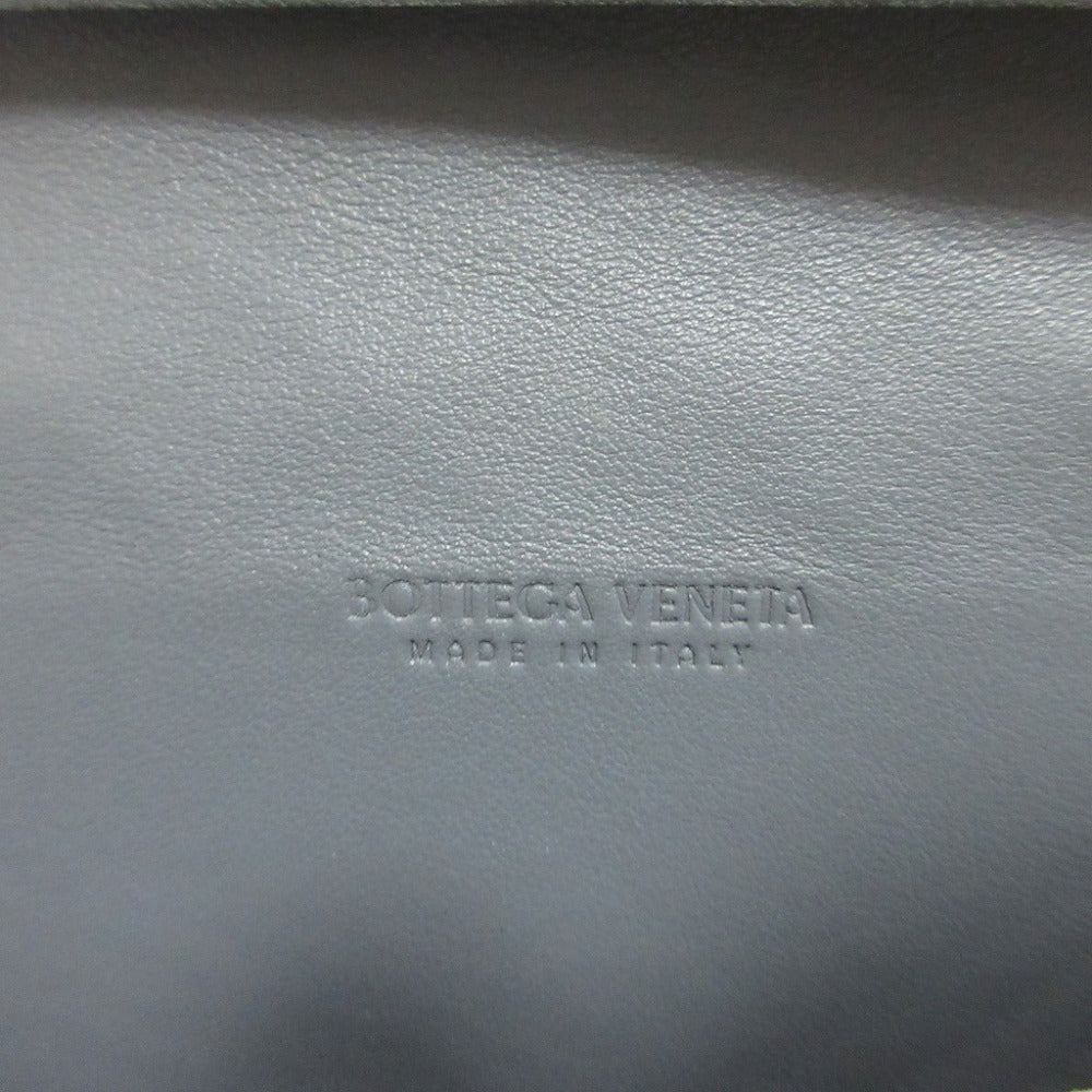 BOTTEGAVENETA Long Wallet Purse leather gray Two fold MAXI INTRECCIATO unisex(Unisex) Used Authentic